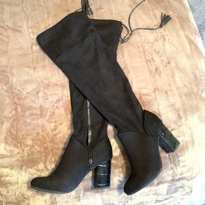 j. Renee knee high black suede boots